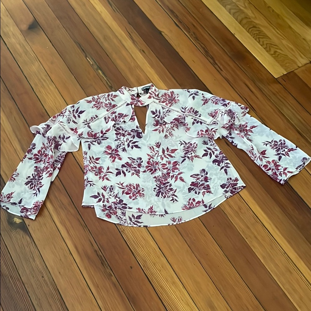 Express 🌸 Sheer Floral Blouse